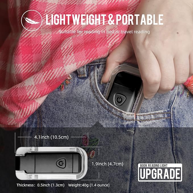 EGWASER Book Light for Reading in Bed, USB Rechargeable Clip on Book Lights - Image 6