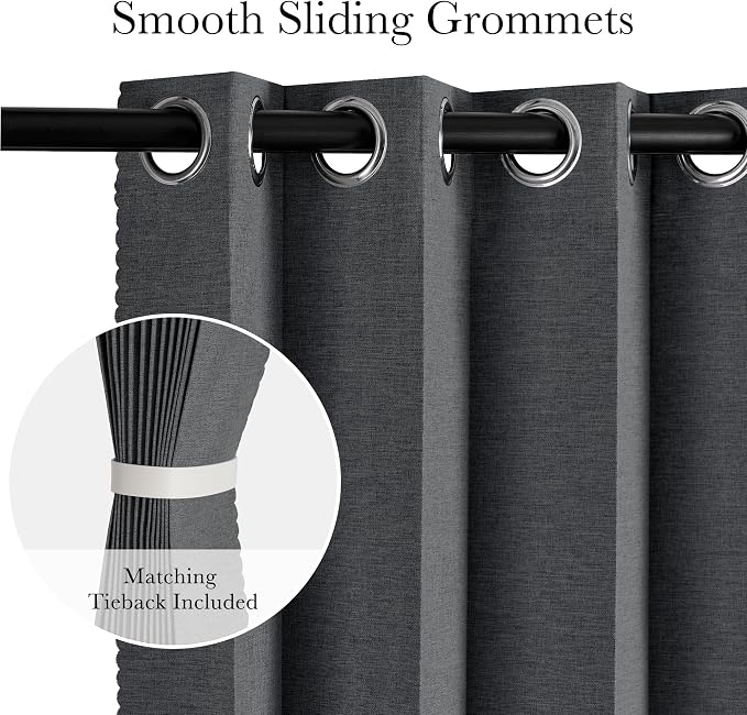 RYB HOME Accordion Style Room Divider Curtains 100% Blackout | Curtain - Image 3