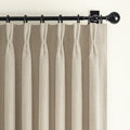 Extra Short Blackout Thick Natural Linen Curtains 45 Inches Long by PleatedDrapes