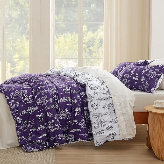 Bedsure Dark Purple California King Comforter Set - Image 4