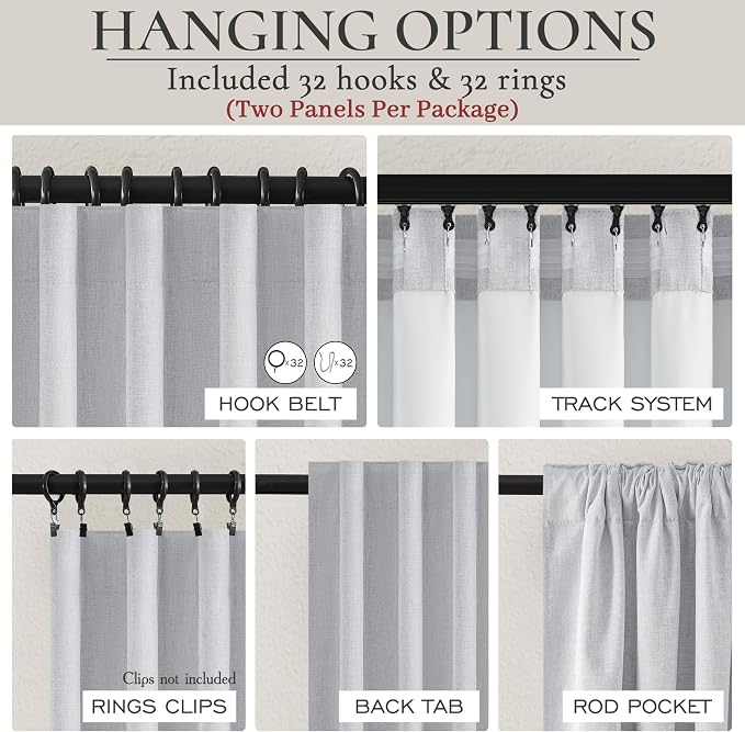 Light Grey Blackout Curtains 92 Inch Length 2 Panels Set - Image 4