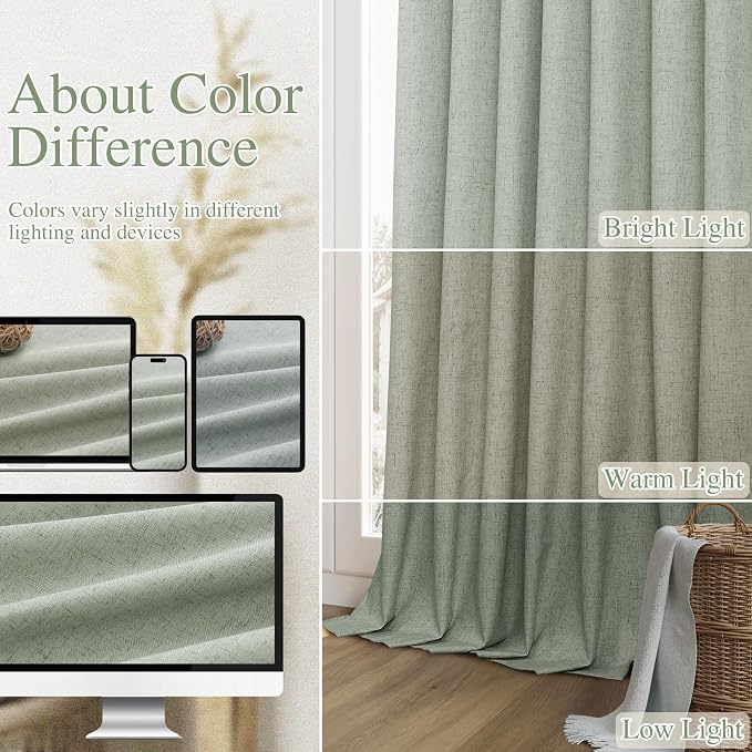 100% Blackout Curtains 120 Inch Length 2 Panels Set - Image 7