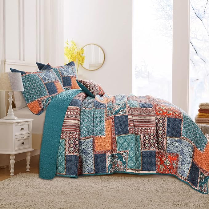 VAPUTAR Cotton Quilt Queen Size Bedding Set - Image 2