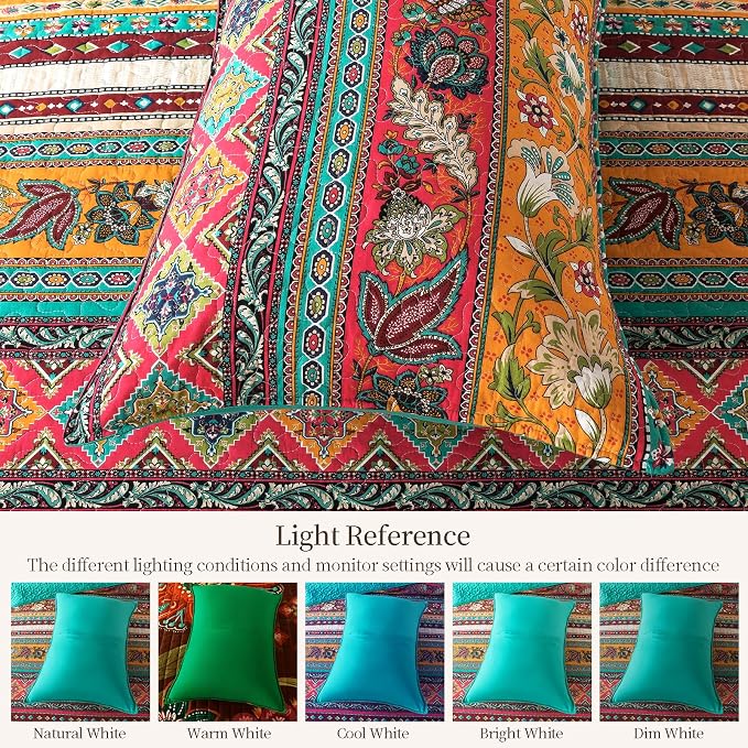 VAPUTAR 100% Cotton Face Quilt King Size, Exquisite King Quilt Bedding Set | - Image 6