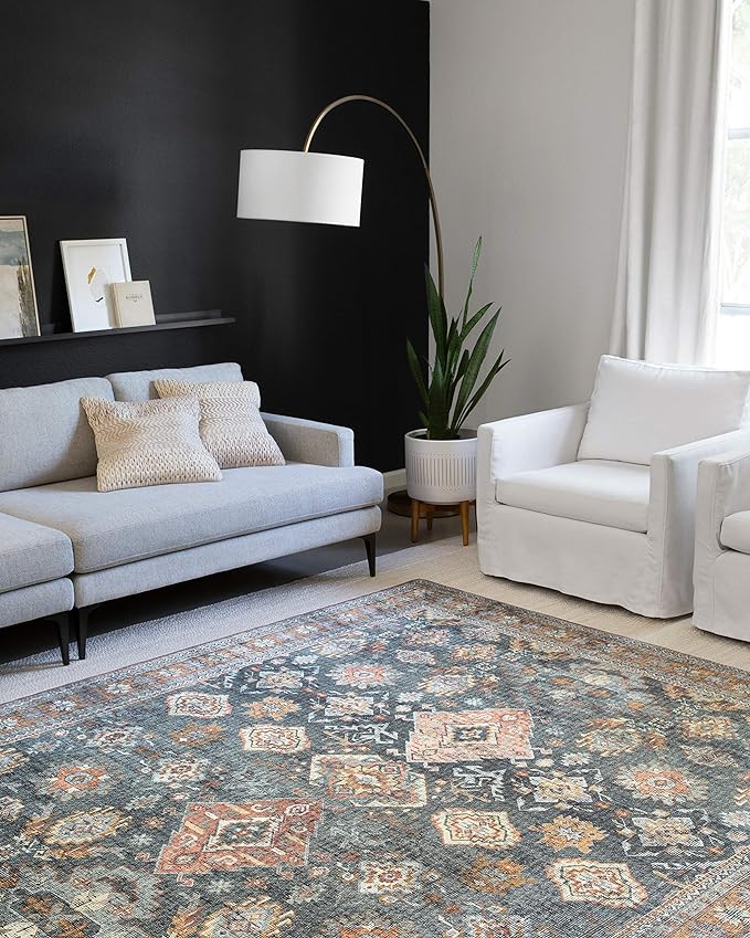 Loloi Skye Collection SKY-10 Sea/Rust 2'-6" x 10'-0" Runner Rug