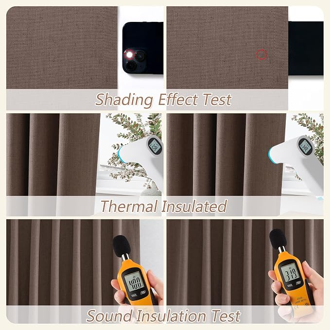 100% Blackout Curtains 102 Inch Length 2 Panels Set - Image 5