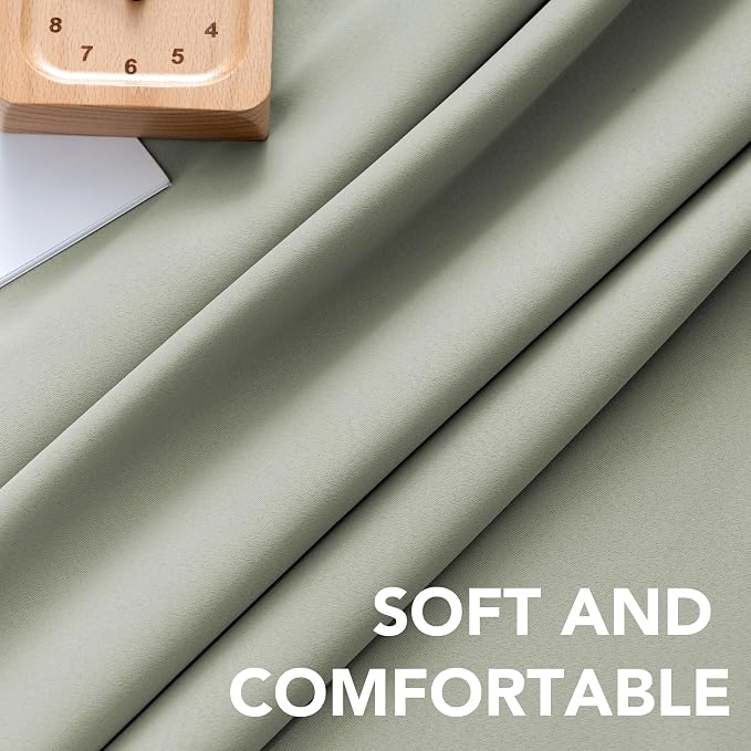 H.VERSAILTEX Back Tab Sage Green Curtains 90 Inch Long - Image 5