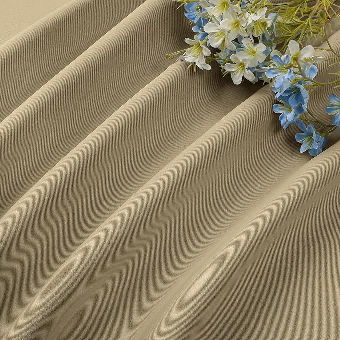 CUCRAF Beige Blackout Curtains 72 inch Length 2 Panels Set, Rod Pocket Room - Image 7