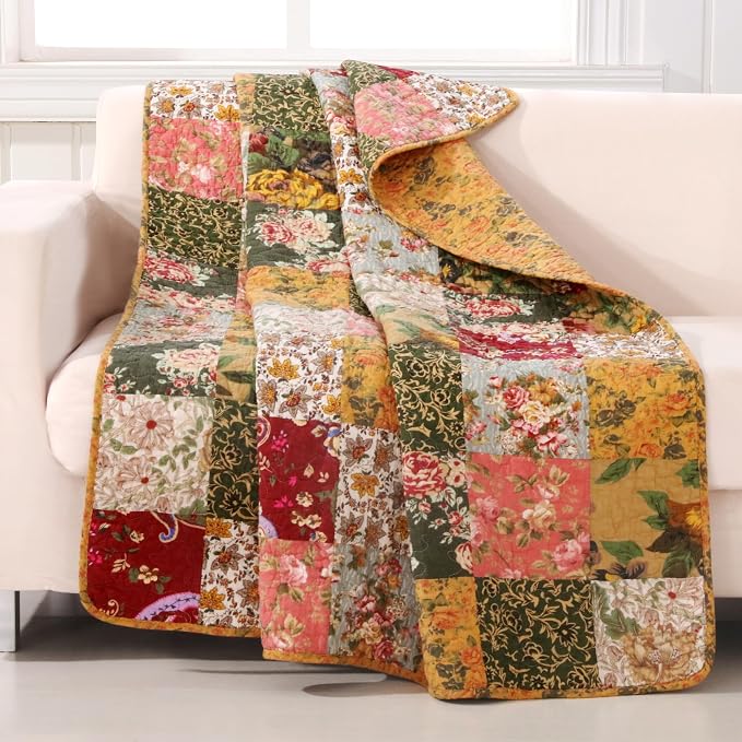 Greenland Home Antique Chic Quilted Patchwork Throw - Image 4