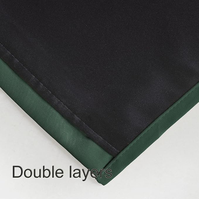 100% Blackout Curtains 52 x 95 Inch/Dark Green Curtains 2 Panels - Image 4