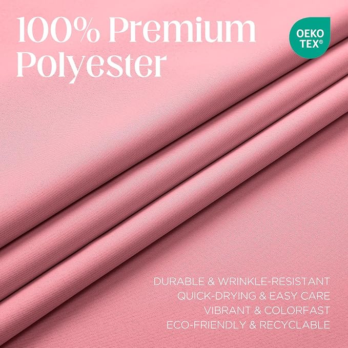 CUCRAF Pink Blackout Curtains 63 inch Length 2 Panels Set, Room Darkening Drapes - Image 3