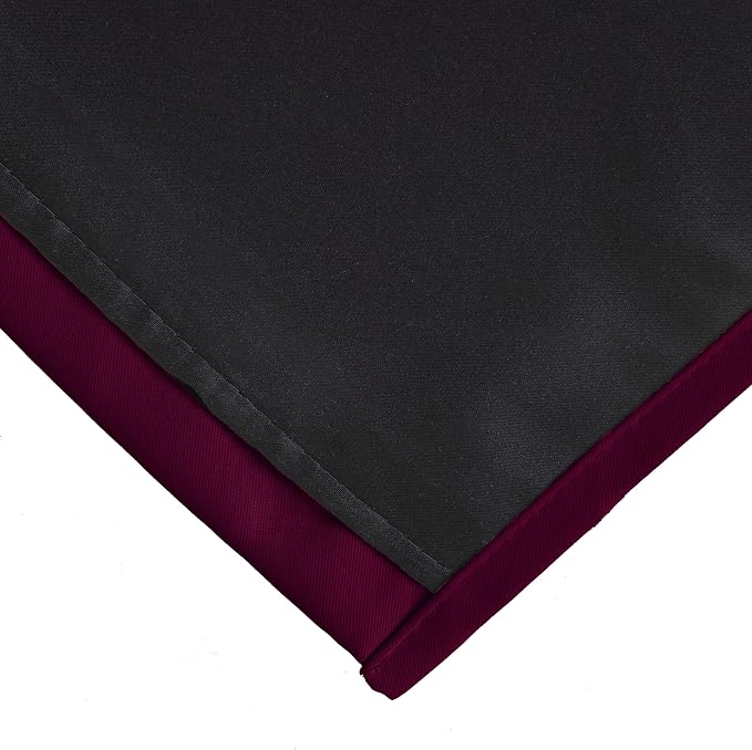 100% Blackout Curtains 52 x 63 Inch/Burgundy Red Curtains 2 Panels - Image 7