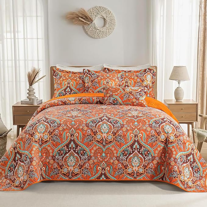 VAPUTAR 100% Cotton Face Quilts Queen Size, Queen Quilt Bedding Set | Bohemian by VAPUTAR