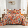 VAPUTAR 100% Cotton Face Quilt King Size, Bohemian King Quilt Bedding Set | by VAPUTAR