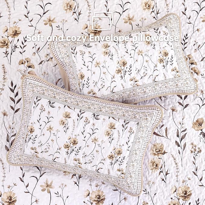 WONGS BEDDING Floral Quilt Set Queen - Image 6