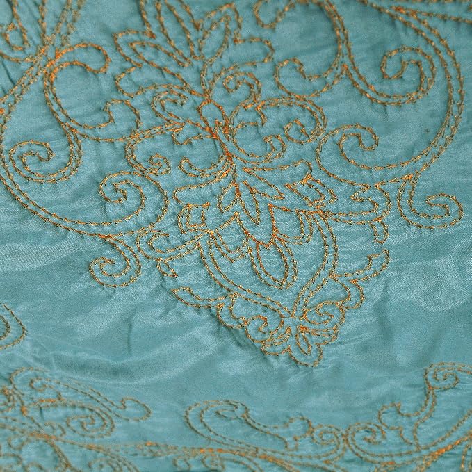 Home Soft Things Damask 4 Piece Bedspread Set, Scalloped Edge Reversible - Image 5