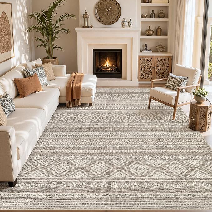 cotiled Boho 9x12 Area Rug for Living Room: Large Moroccan Washable Rug | Solve by COTILED