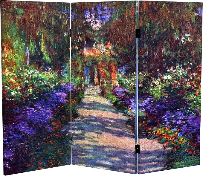 Red Lantern Double Sided Works of Monet Canvas Folding Screen by RedLantern