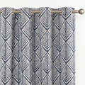 jinchan Blue Blackout Curtains Geometric Patterns Grommet 96 inch 2 Panels | by JINCHAN