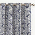 jinchan Blue Blackout Curtains Geometric Patterns Grommet 84 inch 2 Panels | by JINCHAN