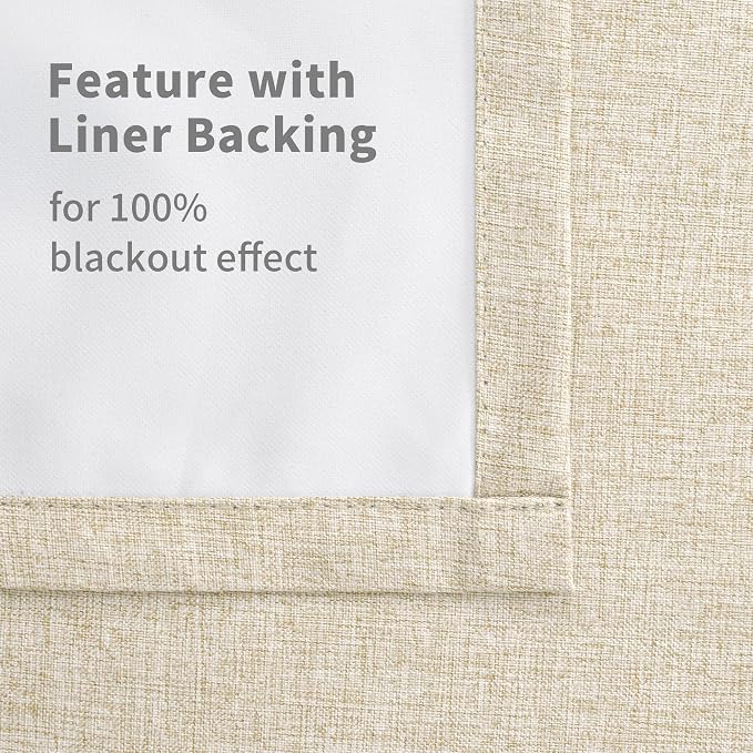 YoungsTex Natural Linen Blackout Curtains 72 Inch Length - Image 8