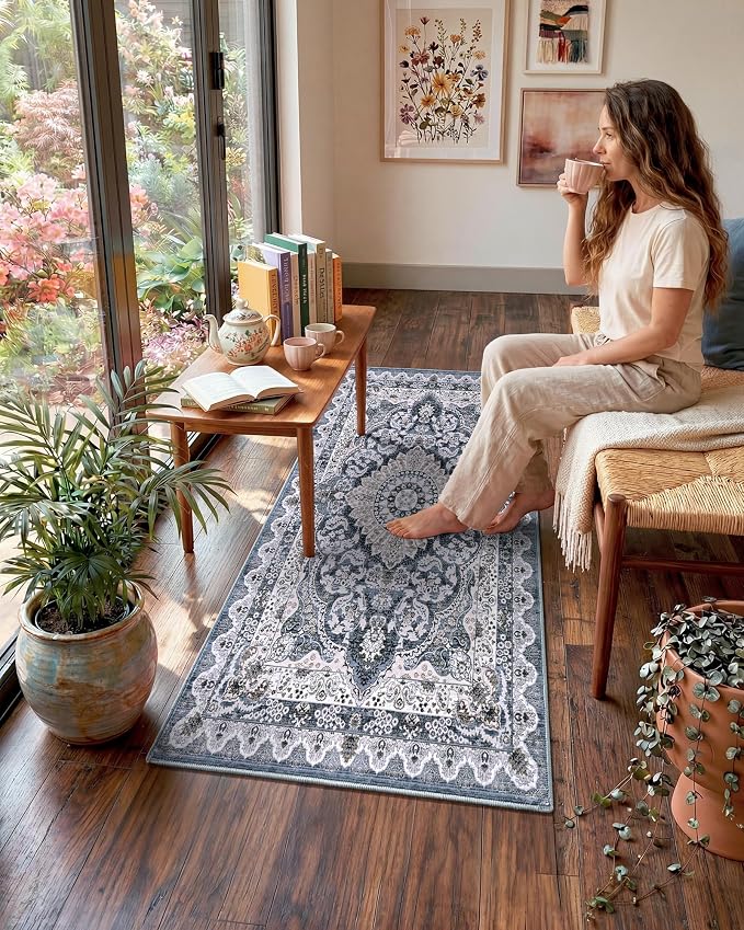 Macgace Washable Vintage Area Rug - Image 3