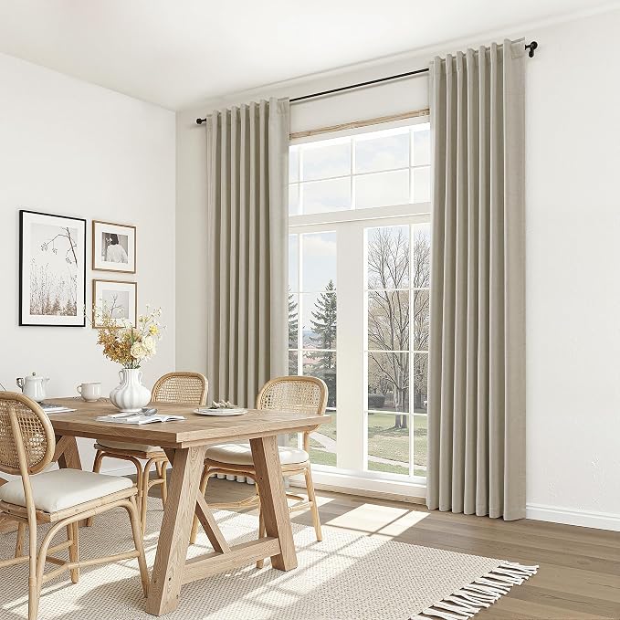 100% Blackout Linen Curtains for Bedroom 84 inches Long, Thermal Insulated Room - Image 8