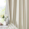 ZJDECOR 72 Inch Beige Stripe Full Blackout Curtains by ZJDECOR