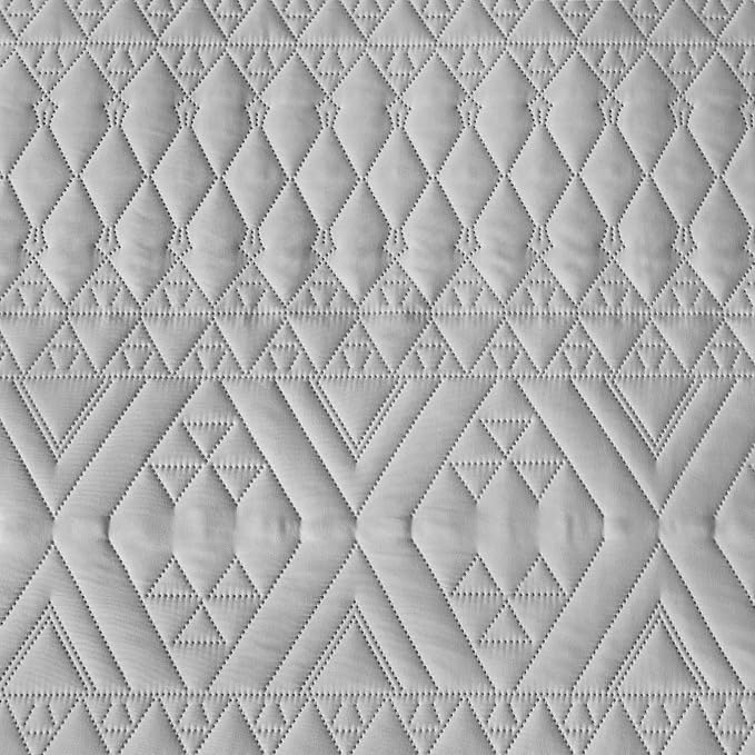 akkialla Twin Size Quilt Bedding Set, Light Grey Lightweight Microfiber Soft - Image 8
