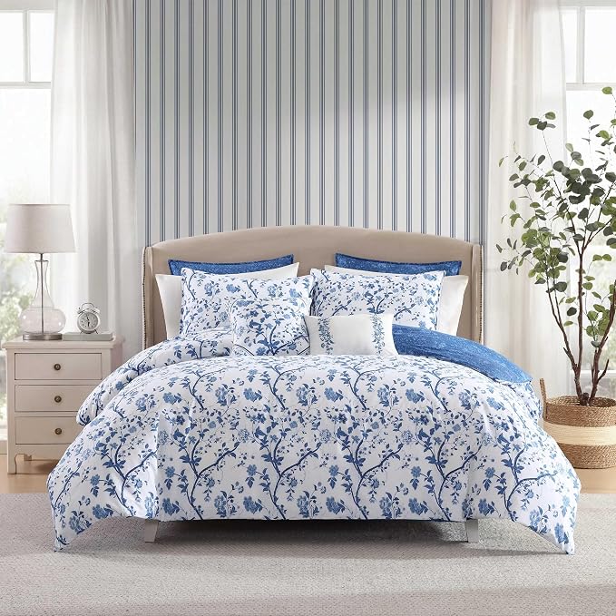 Laura Ashley - King Comforter Set, Reversible Cotton Bedding, Includes Matching by Unknown