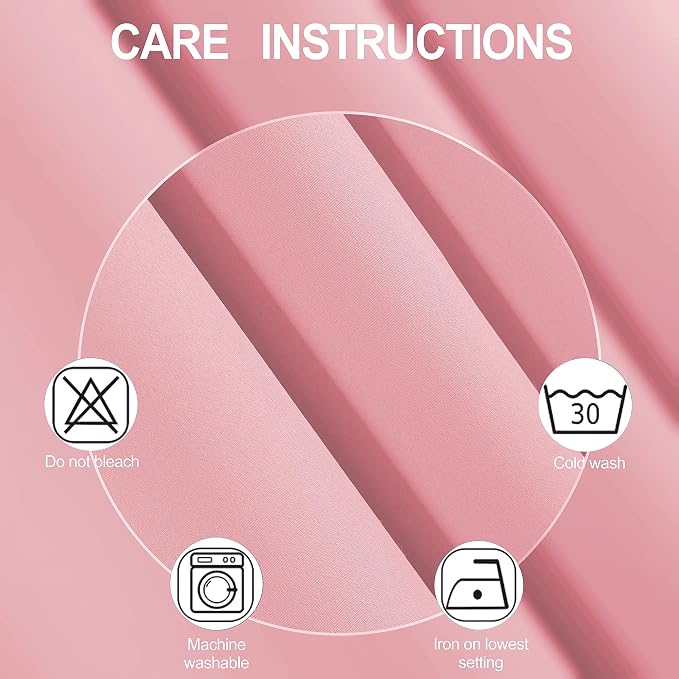 100% Blackout Curtains 52 x 95 Inch/Pink Curtains 2 Panels - Image 5
