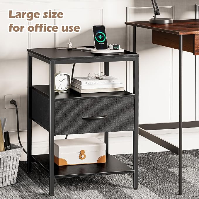 SUPERJARE Nightstand with Charging Station, USB-C Port, Bedside Table | 27.7 - Image 6