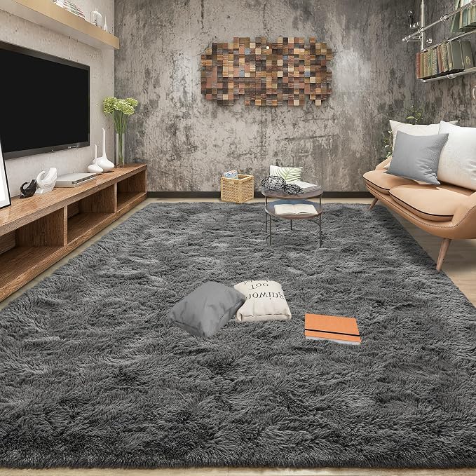 Soft Fluffy Rugs for Living Room, 5x8 Shaggy Area Rug for Bedroom, Modern Shag - Image 3