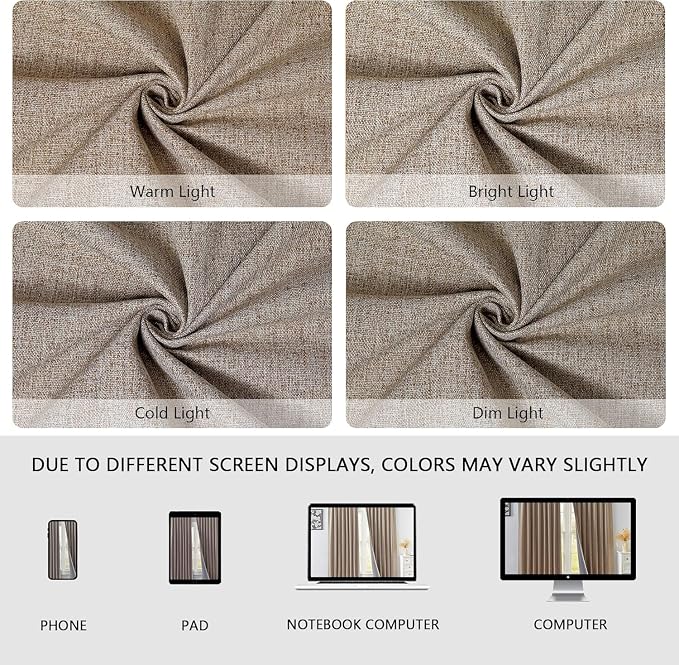 IGEMAEVE Blackout Curtains for Bedroom Grommets Linen 52" W x 84" L | Living - Image 4