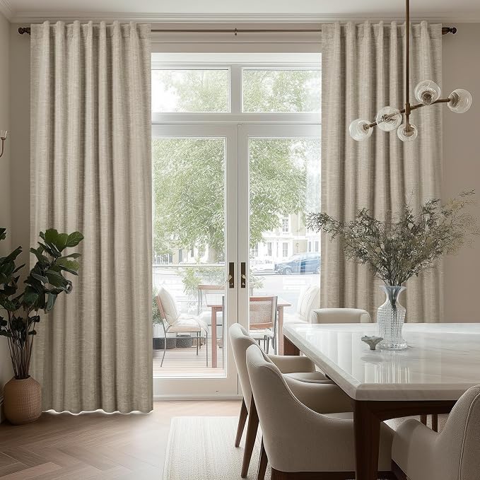 Deconovo Faux Linen 100% Blackout Curtains - Image 4