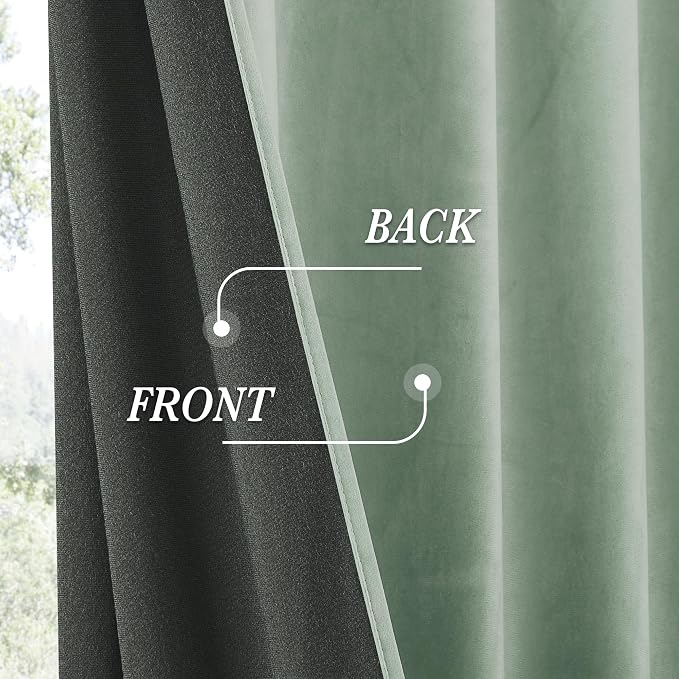 RYB HOME Auqa Velvet Curtains 90 inches - Image 5