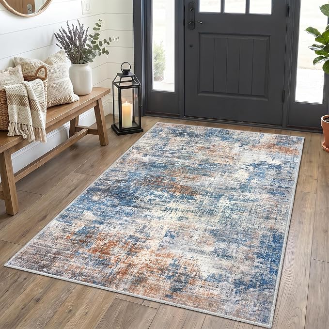 Abstract Area Rug 4x5 Ft Washable Rugs by iOhouze