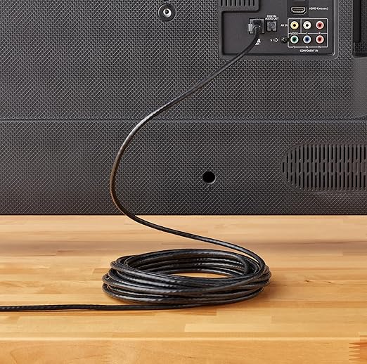 Amazon Basics RJ45 Cat-6 Ethernet Network Cable for Fast Gaming, 1Gbps Transfer Speed, Durable Gold-Plated Connectors, 25 Foot (7.6 Meters), Black