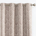 jinchan Brown Blackout Curtains Geometric Patterns Grommet 84 inch 2 Panels | by JINCHAN
