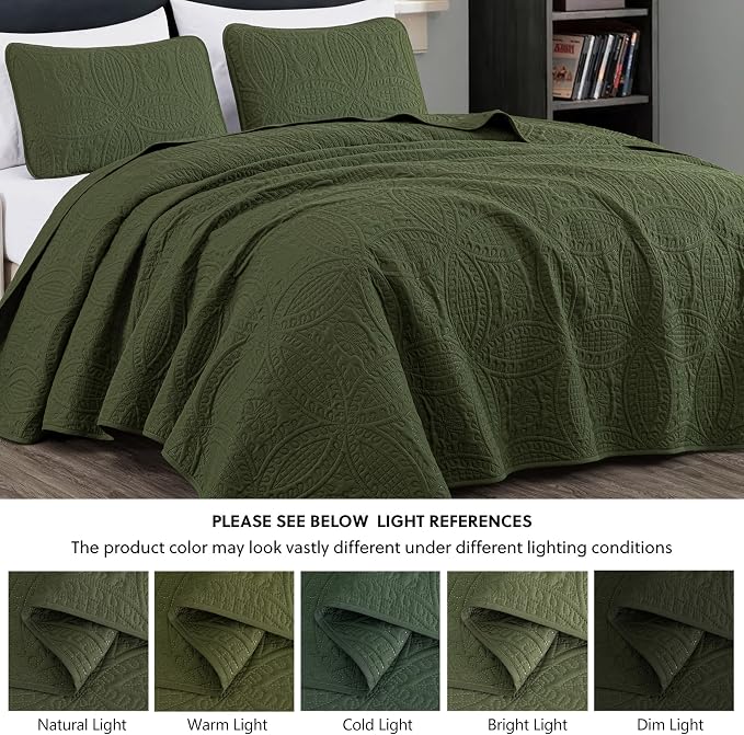 Chezmoi Collection Austin 3-Piece Oversized Bedspread Coverlet Set - Image 5