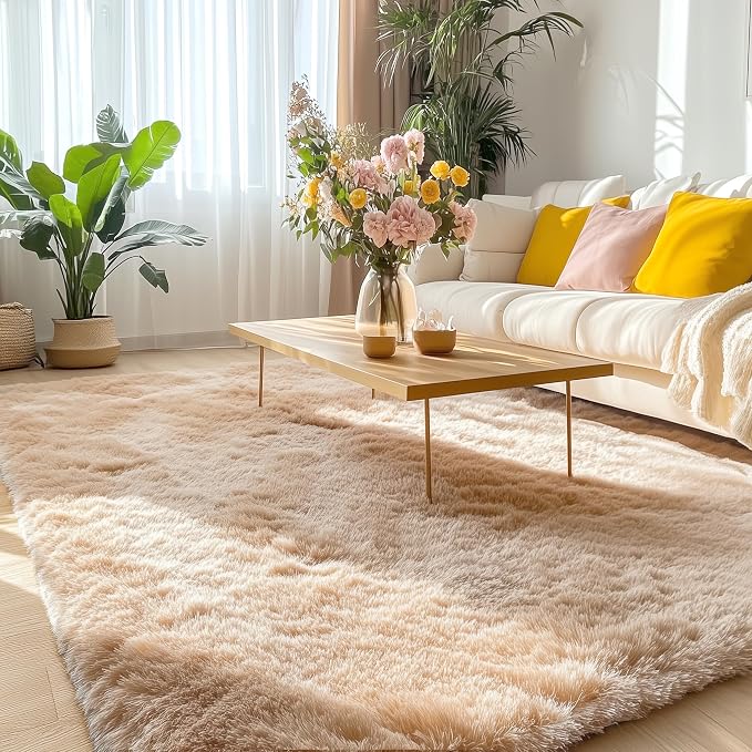 OLANLY Area Rugs for Living Room Bedroom, Machine Washable 4x5.9 ft Soft Fluffy by OLANLY