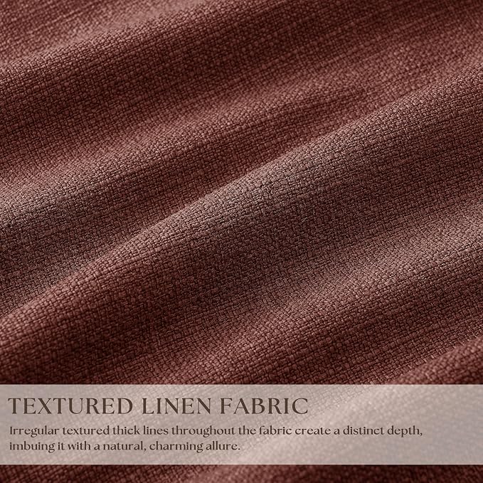 Chestnut Brown Linen Pinch Pleated Blackout Curtains 108 Inches Long | 100% - Image 3