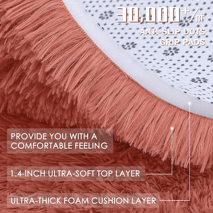 OLANLY Area Rugs for Living Room Bedroom, Machine Washable 4x5.9 ft Soft Fluffy - Image 9