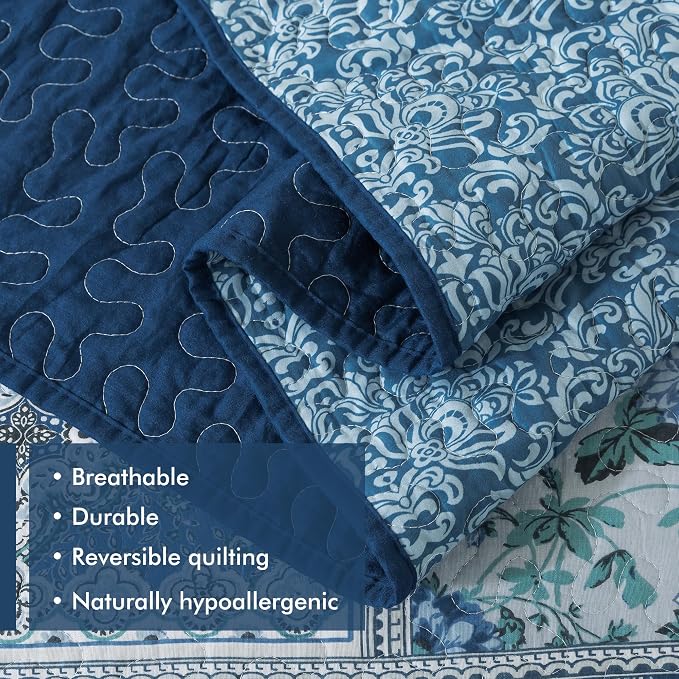 Etwel Cotton Patchwork California King Quilt Set - Image 4