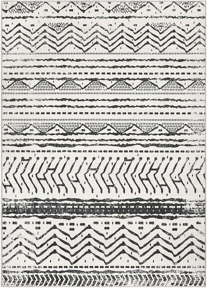 Nakagishi Black Rug for Living Room: 7x9 Washable Boho Large Neutral Soft - Image 9
