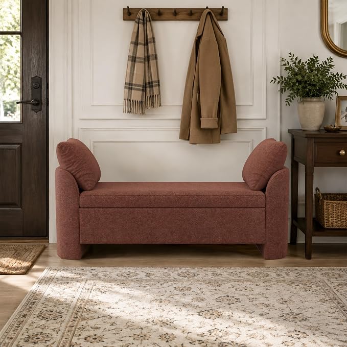 Usaint 58.3" Upholstered Storage Ottoman Bench - Image 7