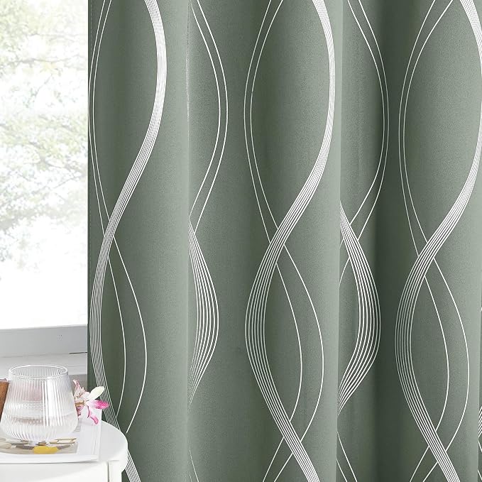 NICETOWN Greyish Green Curtain Panels - Image 2