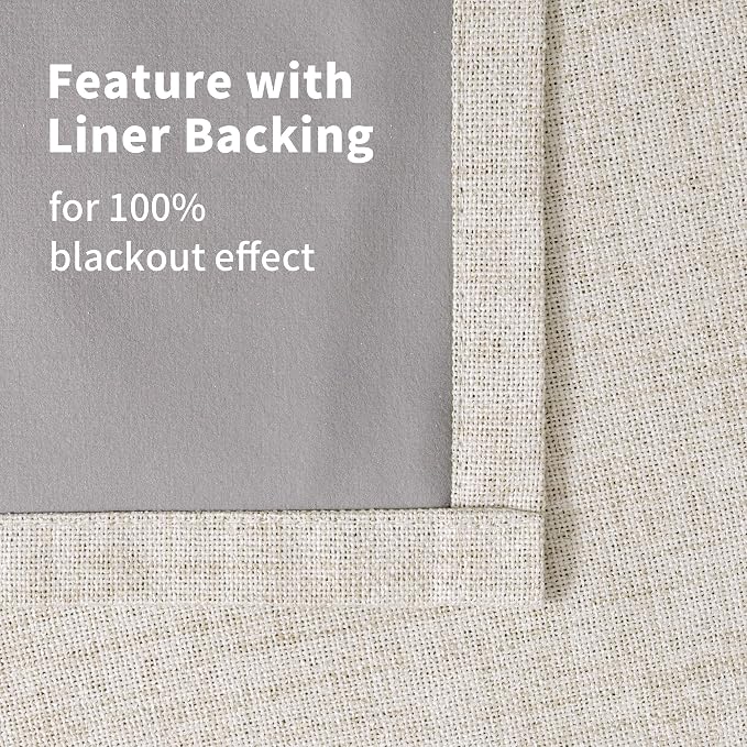 YoungsTex Linen Blackout Curtains 63 Inch Length - Image 9