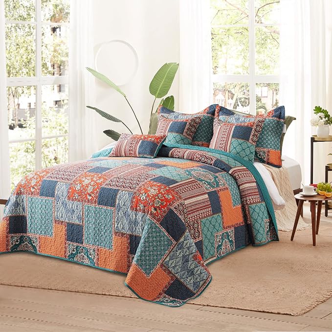 VAPUTAR 100% Cotton Face Quilt King Size Bedding Set - Image 7