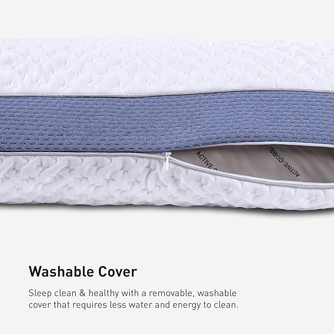 Bedgear Balance Performance Pillow – 2.0 - Moisture Wicking Bed Pillow for All Sleep Positions - Medium Firmness Bed Pillow - Washable Removable Cover – 20" W x 26" L x 5.75" H